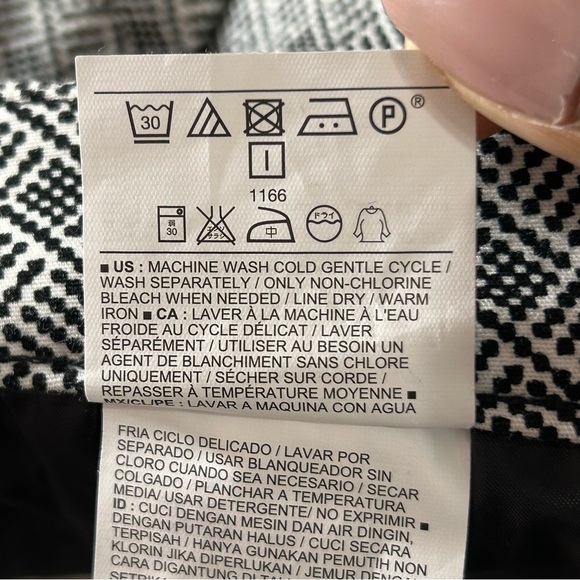 Old Navy Harper Pant Mid-Rise Ankle Women's Black White Abstract Print Size 12 - Picture 5 of 9